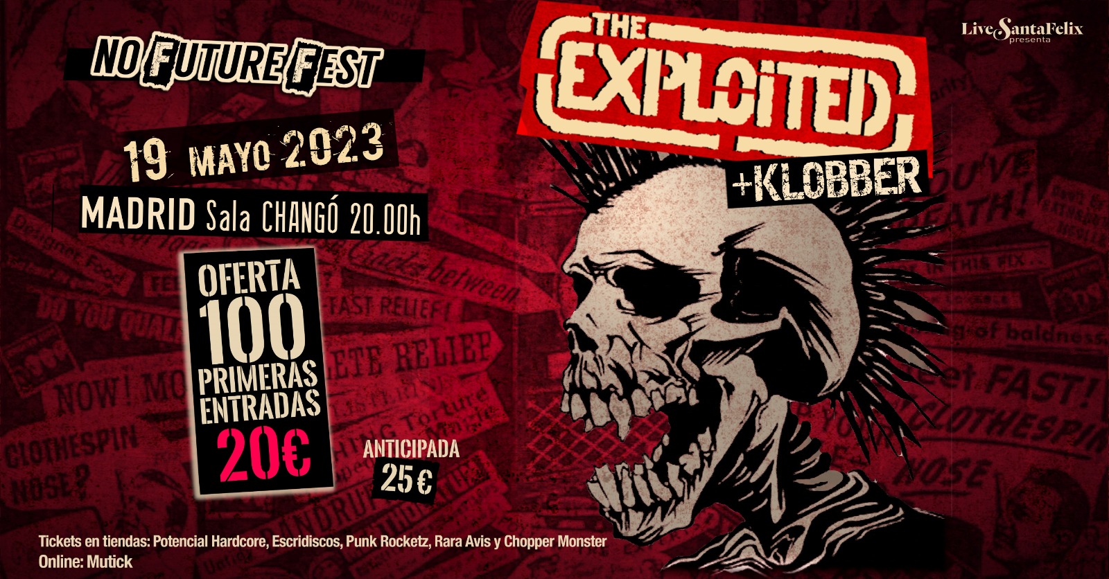 The Exploited + Klobber May 2023 Madrid